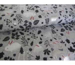 REST 46cm Jersey Glitzer - Häschen grau silber